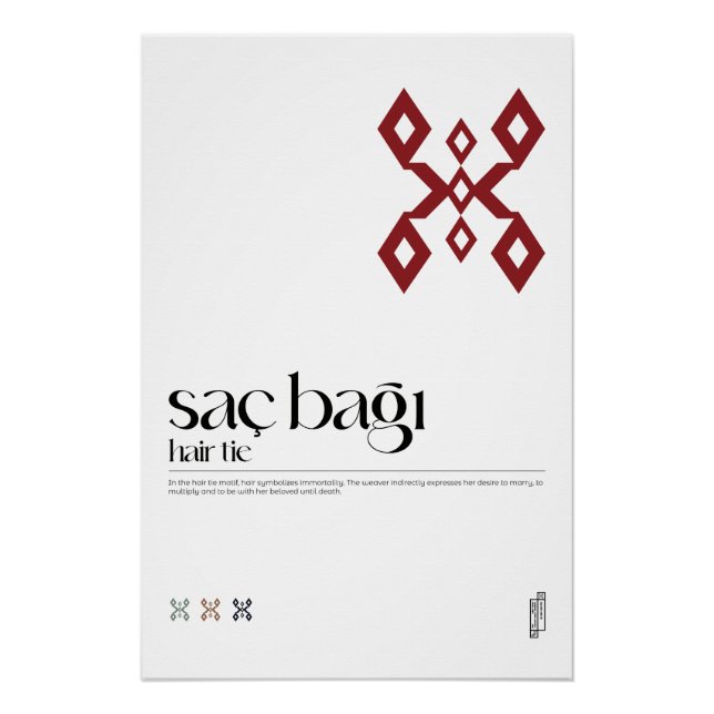 Poster turcique Motif Saç Bağı (Élastique à cheveu (Devant)