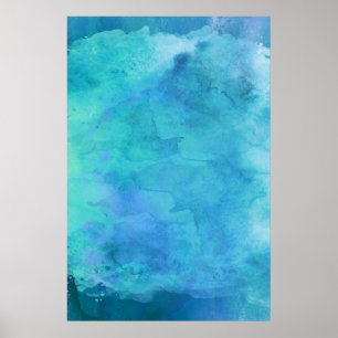 Poster Turquoise Aqua Blue Turquoise Aquarelle Motif de t