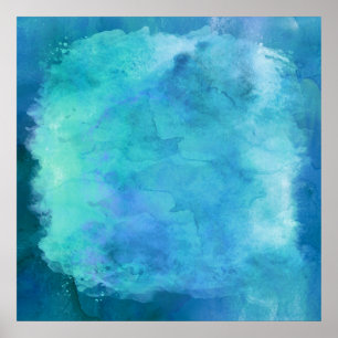 Poster Turquoise Aqua Blue Turquoise Aquarelle Motif de t