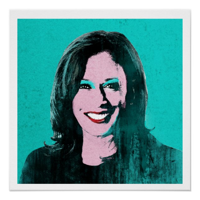 Poster Turquoise Kamala Harris Pop Art (Devant)