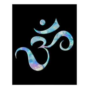 Poster Turquoise Marbré Om