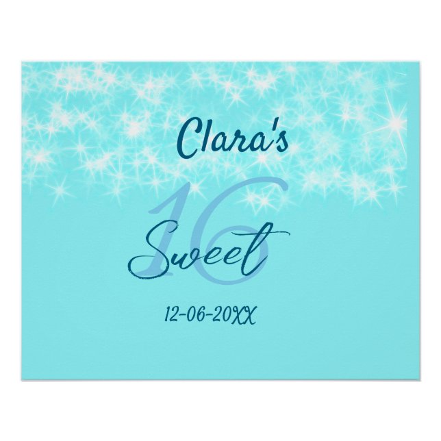 Poster Turquoise turquoise agate doux 16 anniversaire ajo (Devant)