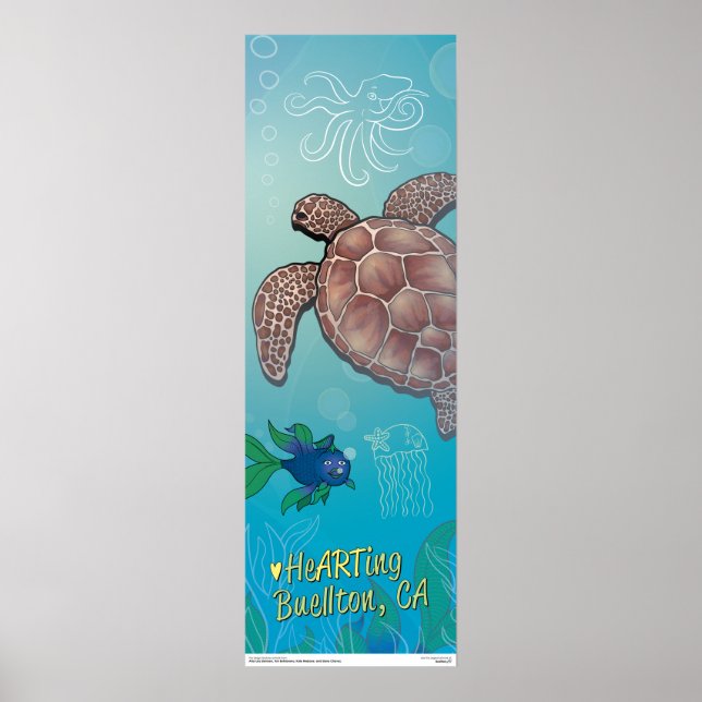Poster - Turtle Swim - Buellton.Art (Devant)