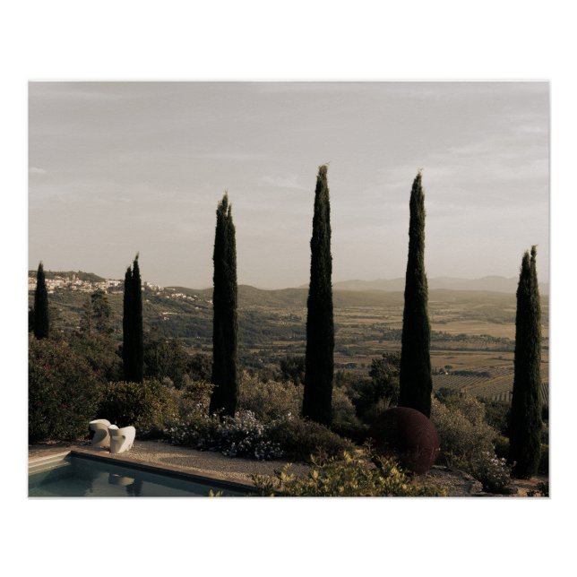 Poster Tuscan landscape hidden behind cypresses (2024) (Devant)