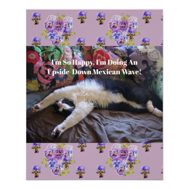 Poster Tuxedo Cat Funny Cute faire une citation d'onde me (Devant)