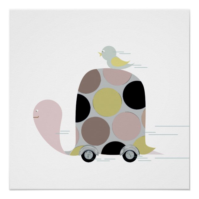 Poster Tweeter sur une tortue (Devant)