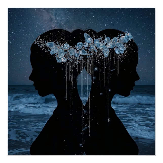 Poster Twin Souls Beneath the Stars (Devant)