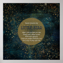 Poster Twinkle Star Night Sky Poem Décor Nursery