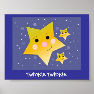 Poster Twinkle Twinkle Étoiles Souriantes