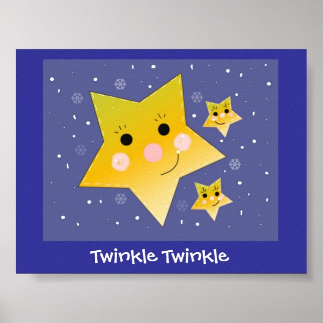 Poster Twinkle Twinkle Étoiles Souriantes (Devant)
