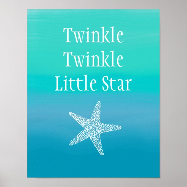 Poster Twinkle Twinkle Little Star Fish (Plage de l'Océan (Devant)
