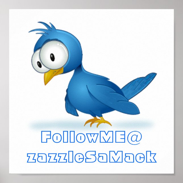 Poster Twitter Suivez-moi @ Votre Nom D'Utilisateur (Devant)