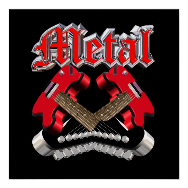 Poster Two crossed guitars (Devant)