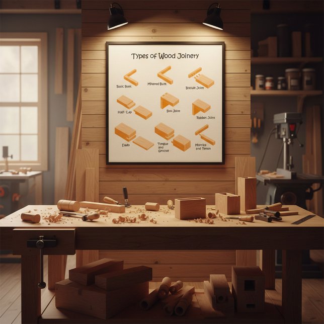 Poster Types d'assemblage de bois - Guide illustré (Créateur téléchargé)