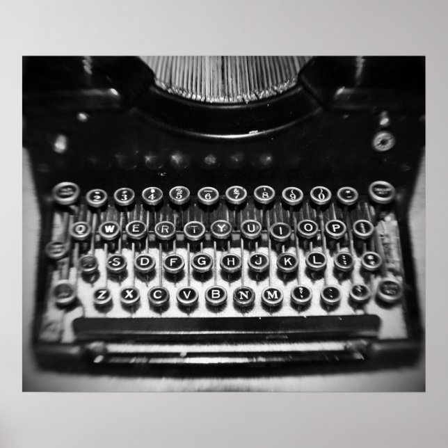 Poster Typewriter noir et blanc (Devant)
