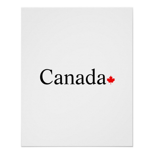 Poster Typographie canadienne avec feuille d'érable rouge (Devant)