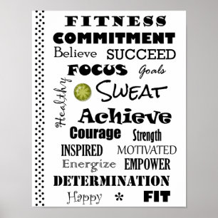 Poster Typographie de la condition physique motivationnel