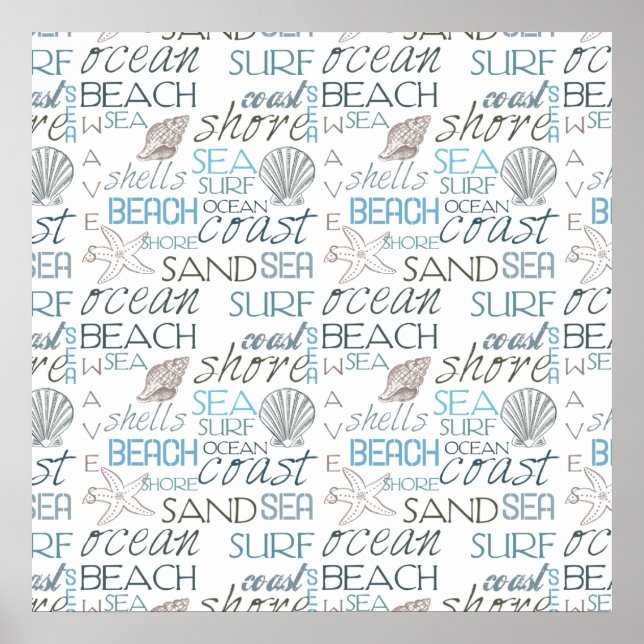Poster Typographie de plage (Devant)