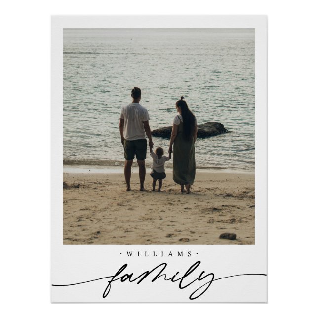 Poster Typographie de script de photo de famille élégante (Devant)