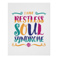 Typographie du syndrome de l'âme sans repos Hippie