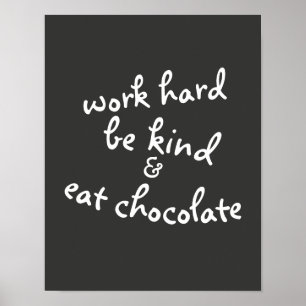 Poster typographie humour motivationnelle noir et blanc