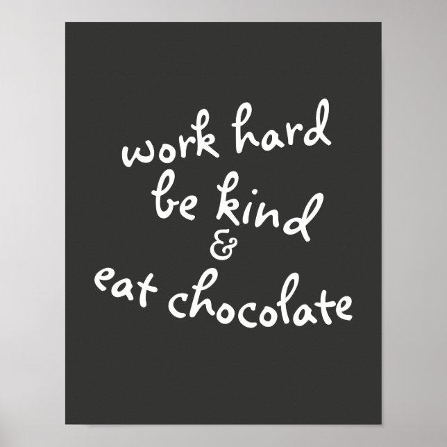 Poster typographie humour motivationnelle noir et blanc (Devant)