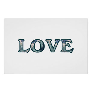 Poster Typographie LOVE Motif Mandala