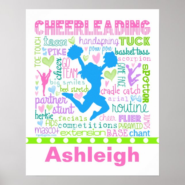 Poster Typographie personnalisée Pastel Cheerled Words (Devant)