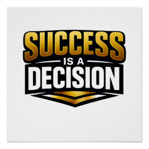 Poster Typographie Success Gold sur fond noir