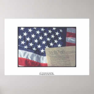 Poster U.S. Constitution et drapeau