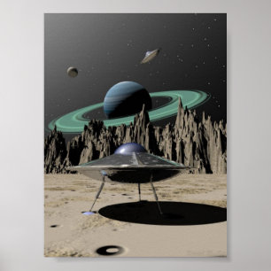 Poster UFO - 50's SciFi Kitch (by Kristel R. Sitz)