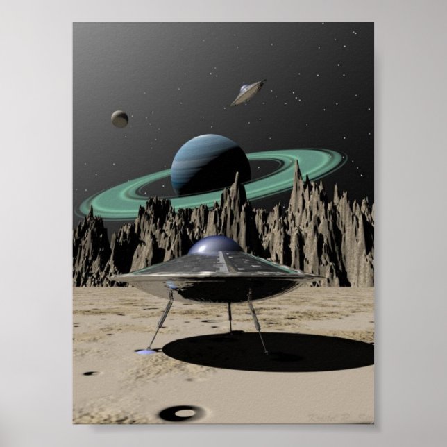 Poster UFO - 50's SciFi Kitch (by Kristel R. Sitz) (Devant)