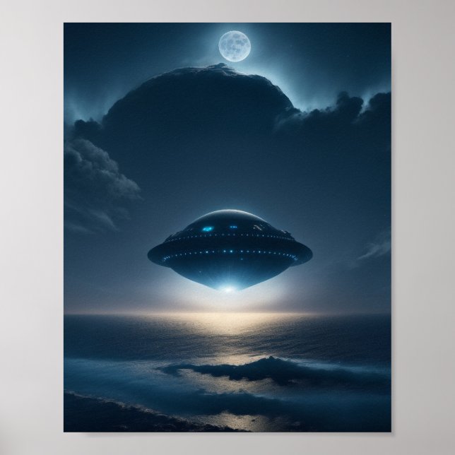 Poster UFO SCI FI Wall Art Poster Alien (Devant)
