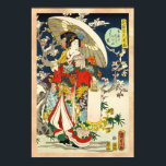 Poster ukiyo-e geisha vintage classique avec parapluie<br><div class="desc"></div>