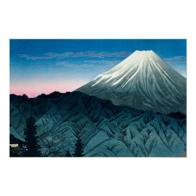 Poster Ukiyoe [komei] 06 Mount Fuji From Hakone (Devant)