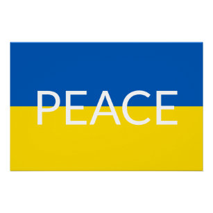 Poster Ukraine bleu paix jaune drapeau de texte personnal