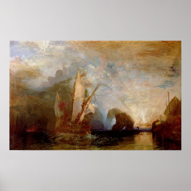 Poster Ulysse Deriding Polyphemus, 1829 (Devant)