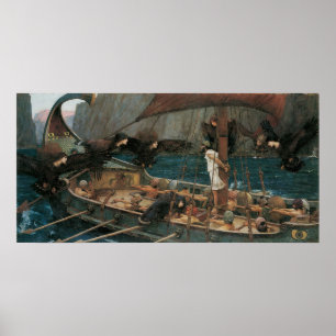 Poster Ulysses and the Sirens by John William Waterhouse