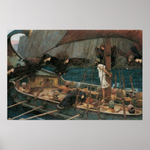 Poster Ulysses and the Sirens by John William Waterhouse