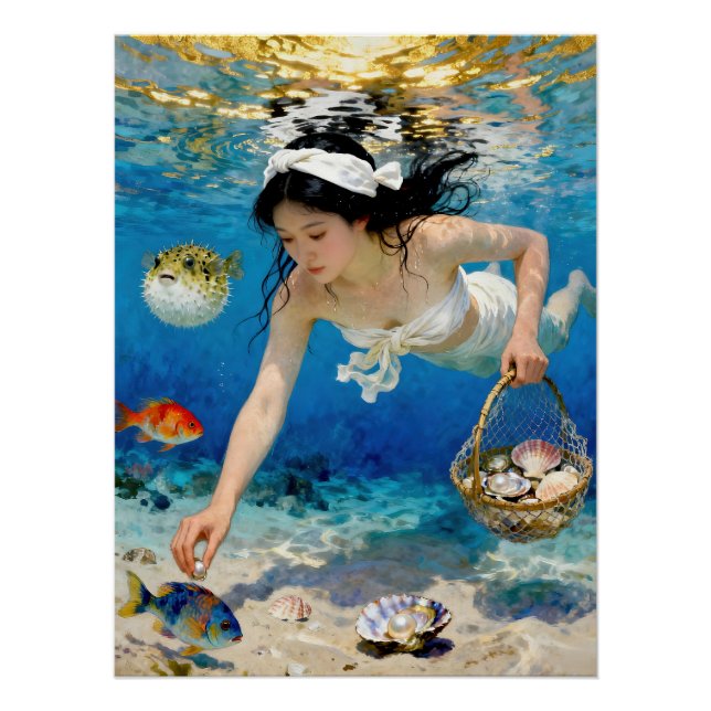 Poster "Umi Blossom" - Un Portrait Océanique (Devant)