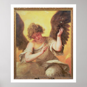 Poster Un ange tenant un flacon en verre