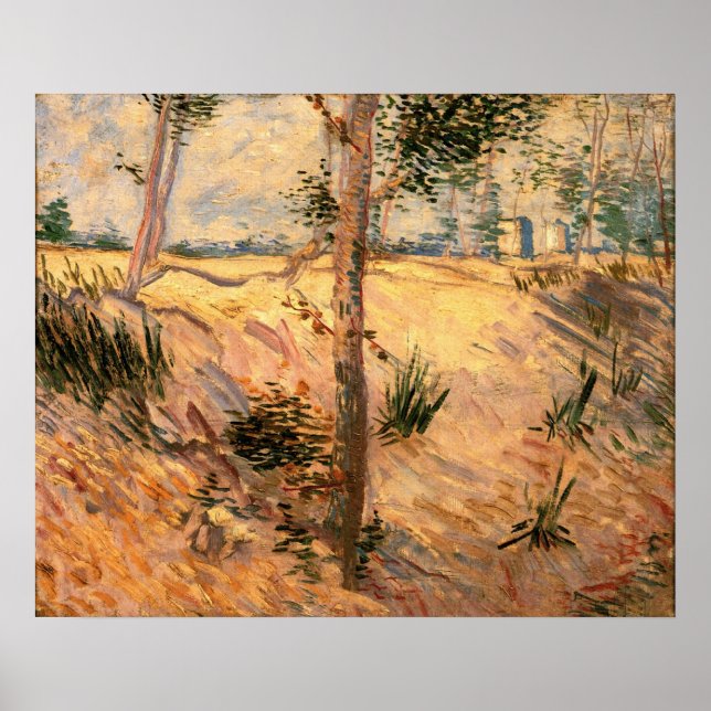 Poster Un arbre dans un champ pendant la journée ensoleil (Devant)