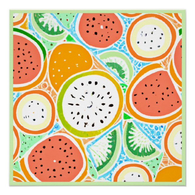 Poster Un Art Motif Fruité Coloré (Devant)