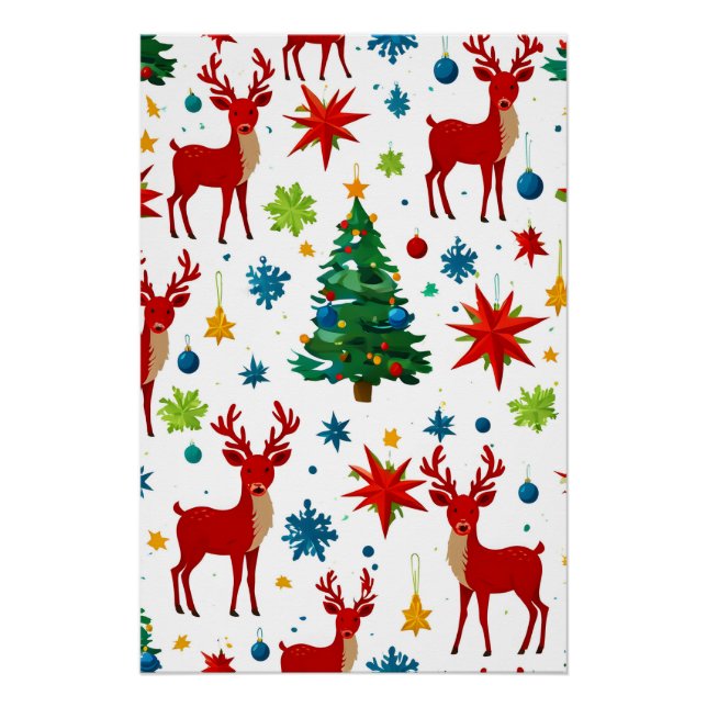 Poster Un Art numérique Motif de Noël festif (Devant)