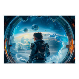 Poster Un astronaute au Viewport