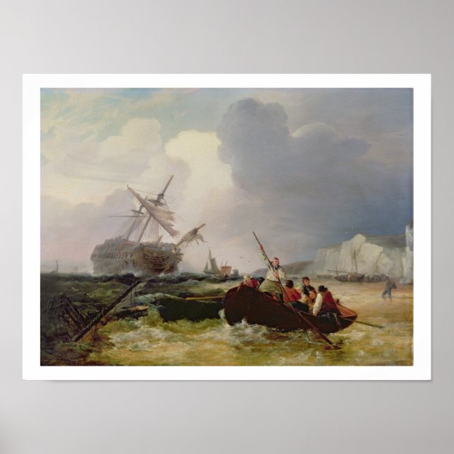 Poster Un bateau d'aviron se rend à l'aide d'une guerre h (Devant)
