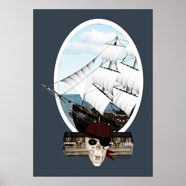 Poster Un bateau pirate (Devant)