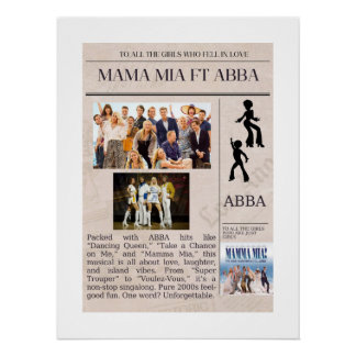 Poster Un cadeau parfait pour un FAN ABBA et MAMA MIA