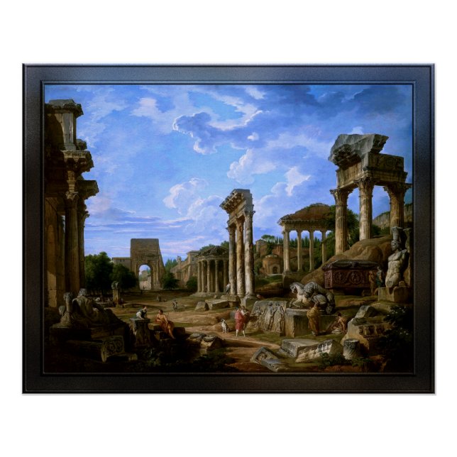 Poster Un Capriccio du Forum Romain par Giovanni Pannini (Devant)