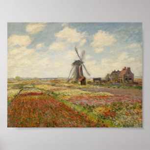 Poster Un champ de tulipes en Hollande - Claude Monet